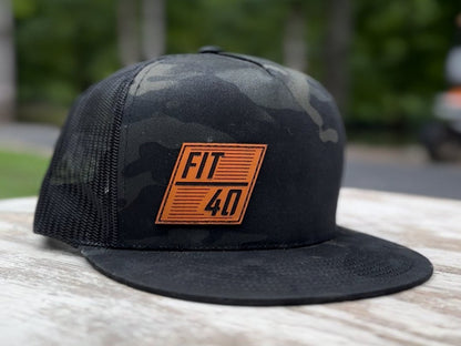 FO40 Leather Patch/Black Multi-Cam Snapback